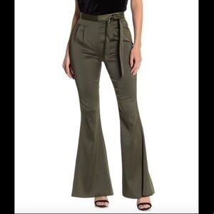 Satin High Waist Flared Pants